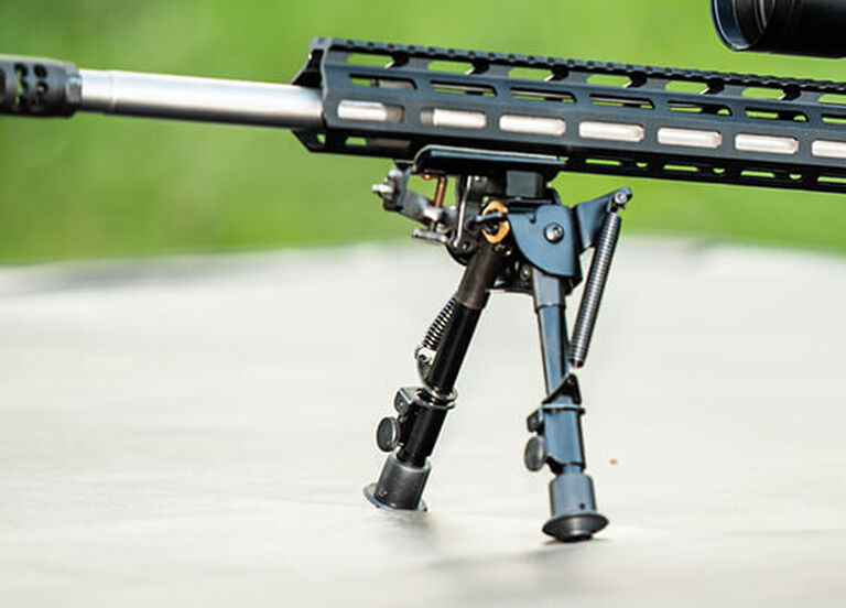 Pivot Traverse Bipod mounted on rifle