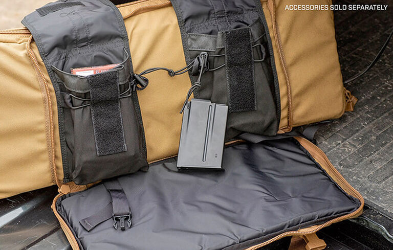 Detail of Tactical Tripod Kit Bag's storage compartments