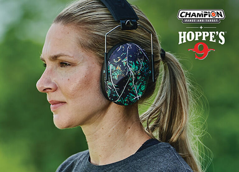 Shooter wearing Camo Passive Slim Fit Ear Muffs