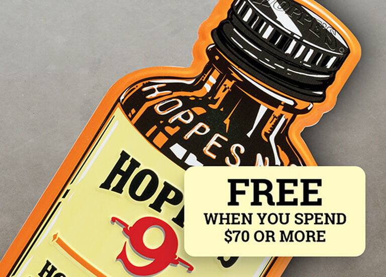 Hoppe's No. 9 Traditional Metal Sign on light background