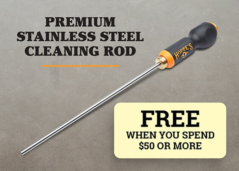 Hoppe's Premium Stainless Steel Cleaning Rod on light background