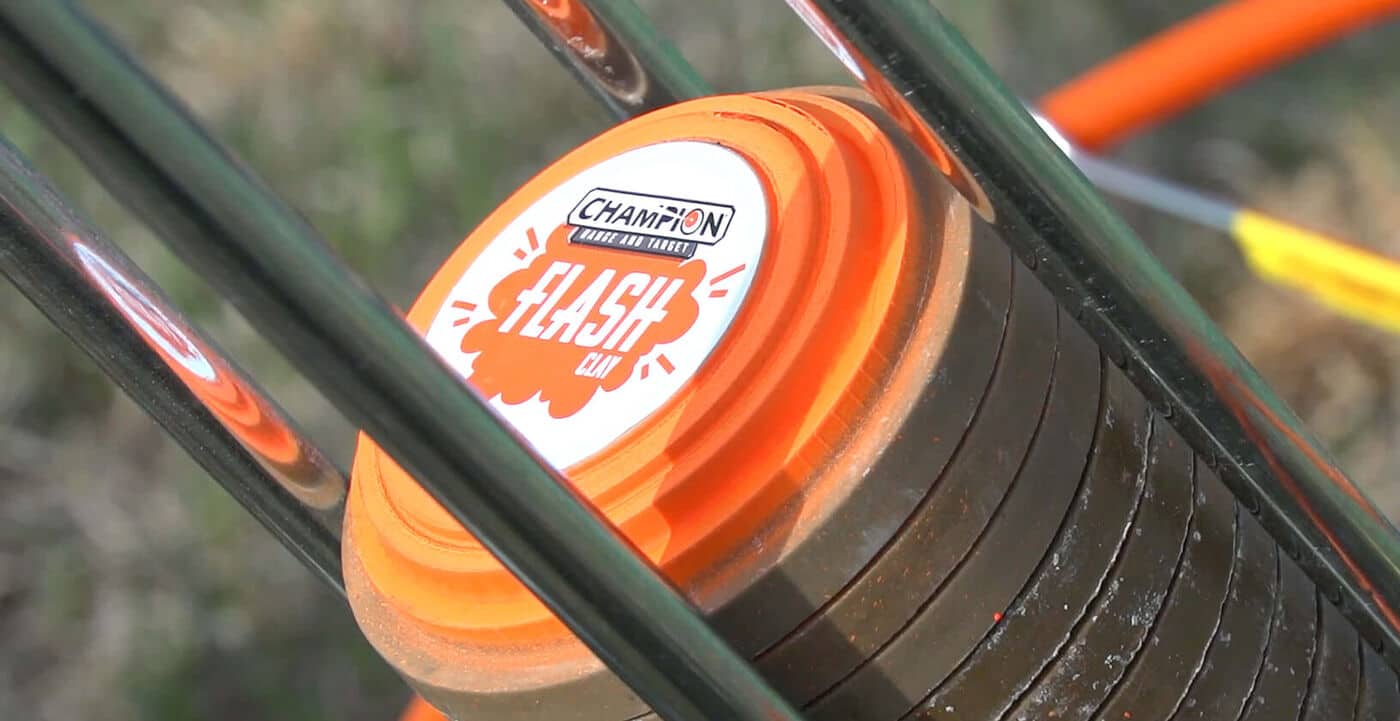 Champion Target Flash Clays loaded in Electronic Trap