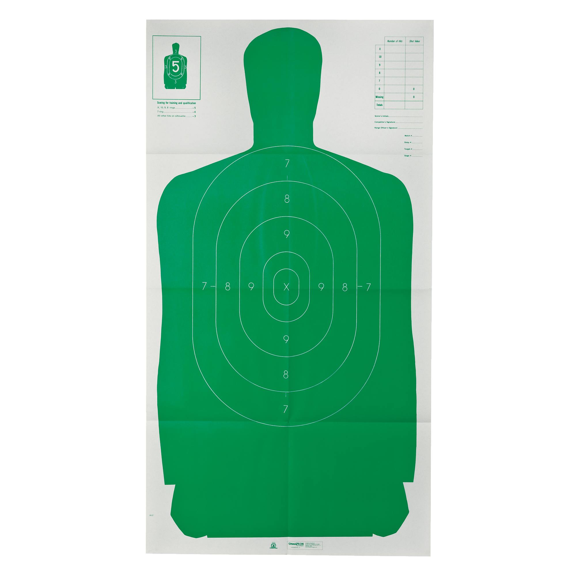 Buy 10 LE B 27FSA Green Silhouette LE Targets and More Champion Target